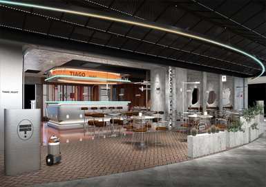 TIAGO工業風西餐廳裝修設計案例效果圖